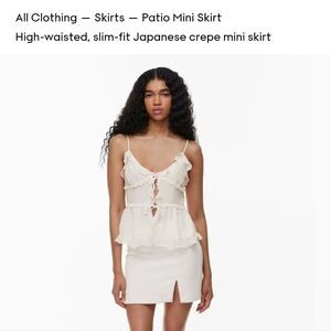 Aritzia Cream Crepe Skirt